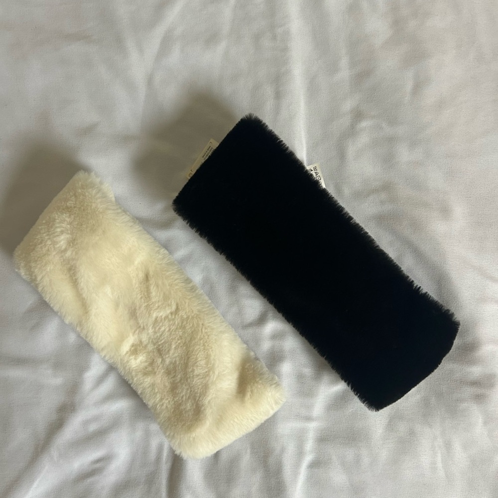 Forever 21 Black and Cream Fur Headbands